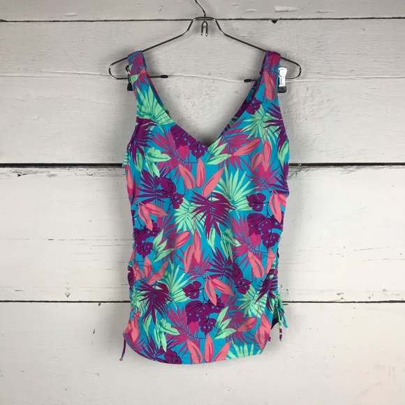 Lands end swim tankini top v neck underwire - Picture 2 of 6